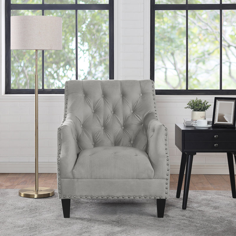 Fauteuil d'appoint Indrani, Mélange de polyester beige