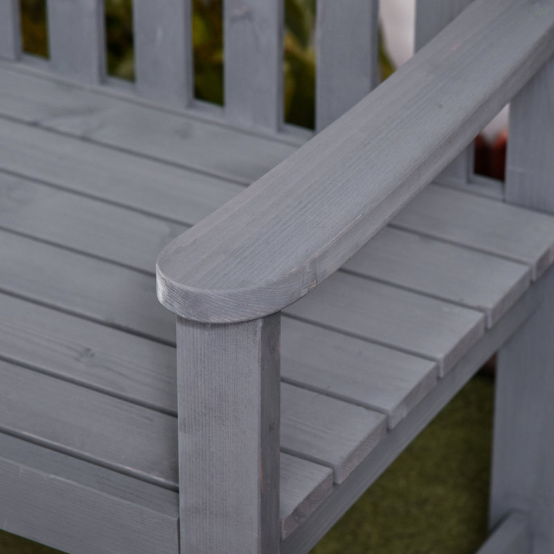 Banc en bois pour l'extérieur Outsunny, Gris