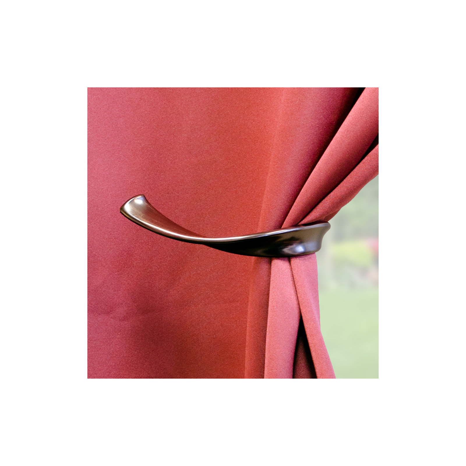 Presley Drapery Curtain Holdback, Plated Brushed Oil Rubbed Bronze