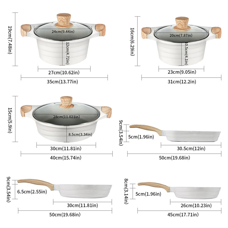 14-Piece Non-Stick Aluminium Cookware Set