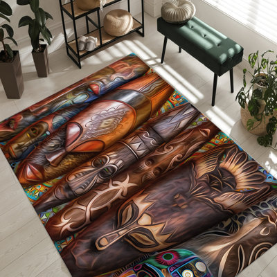 Tapis non tissé à motif floral avec des couleurs vibrantes, parfait pour une touche d'élégance dans n'importe quel décor