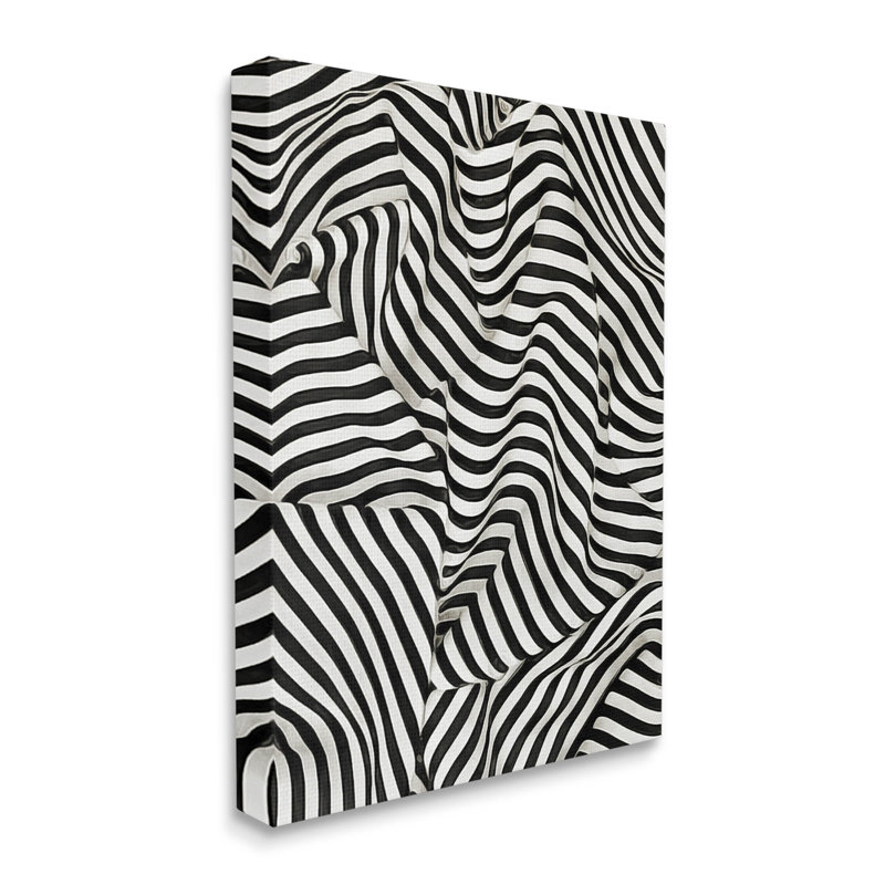 Toile pliée à rayures et drapés par Ashley Aldridge, H 20 po x l 16 po x P 1,5 po