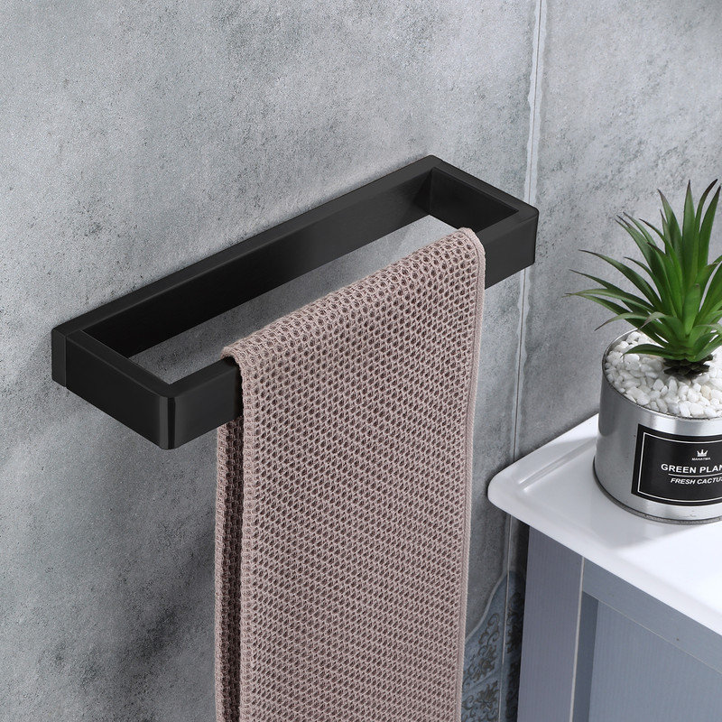 Quincaillerie de salle de bain murale 10,2 po SUS304, Noir mat