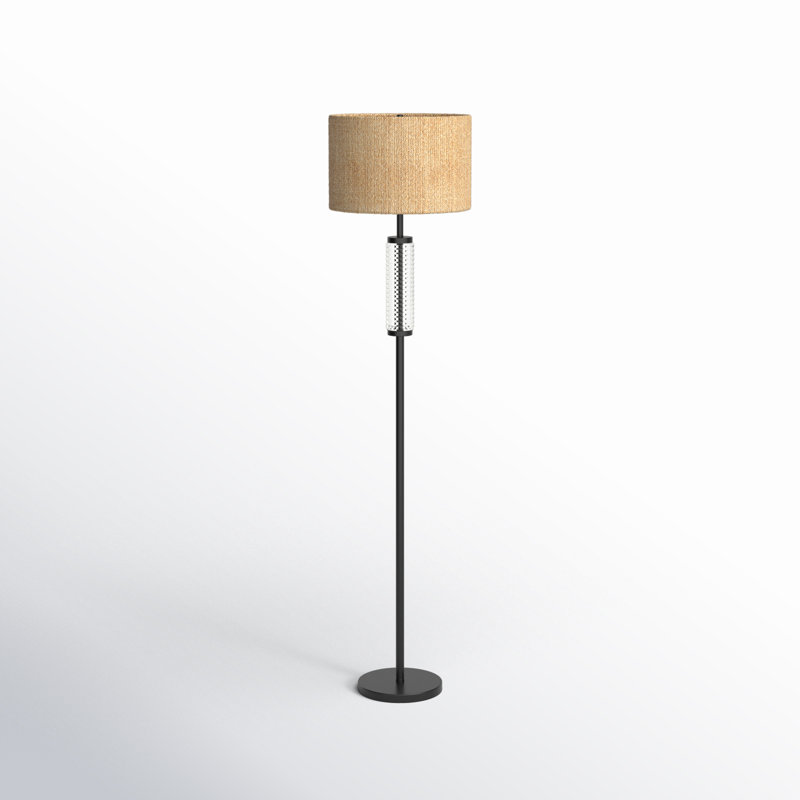 64.5'' Traditional Floor Lamp, Black/Clear 