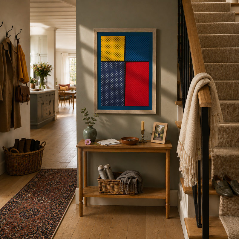 Colour Study in Dots Geometric - Framed Print, A1 - 84.1 x 59.4 cm, Oak