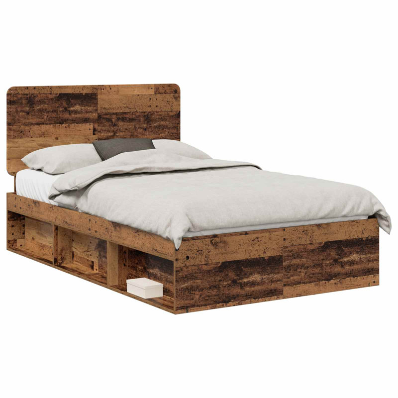 Solid Wood Bed, Small Double (4'), Old Wood