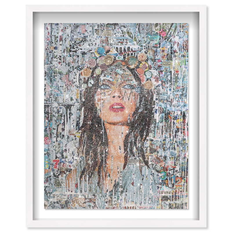 Katy Hirschfeld - Brunettes Have More Fun Print Glam Collage by Oliver Gal, Black Frame, , 25.5" H x 21.5" W, White