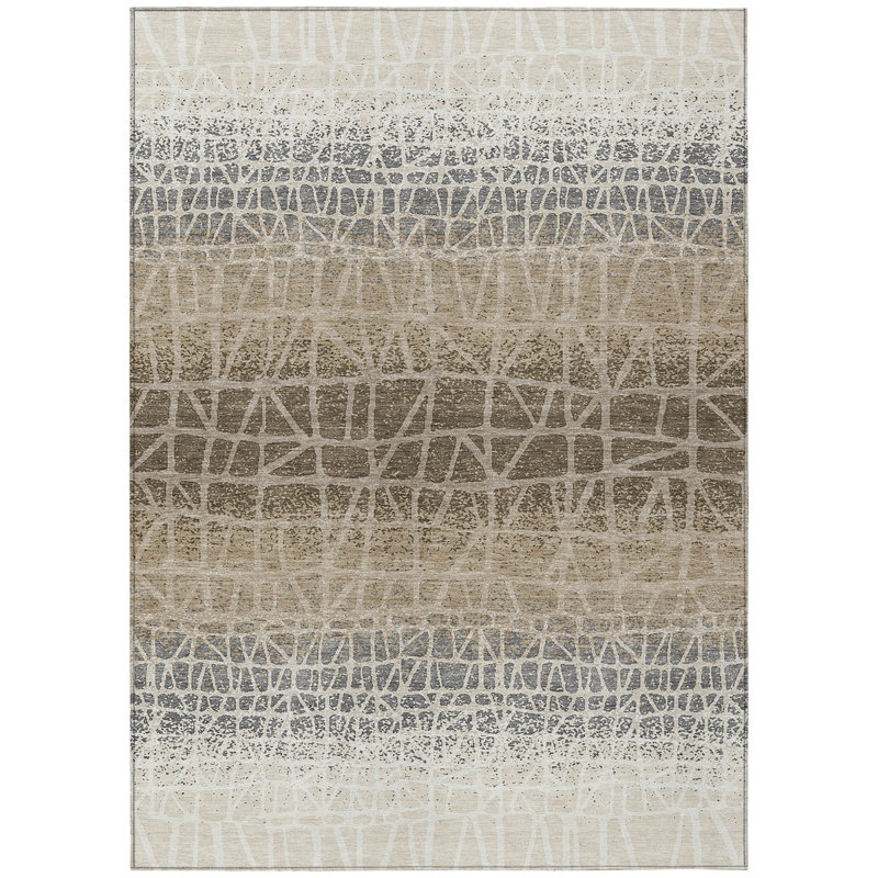 Machine Washable Indoor/Outdoor Raemoore ACN2404 Geometric Rug, Rectangle 10' x 14'