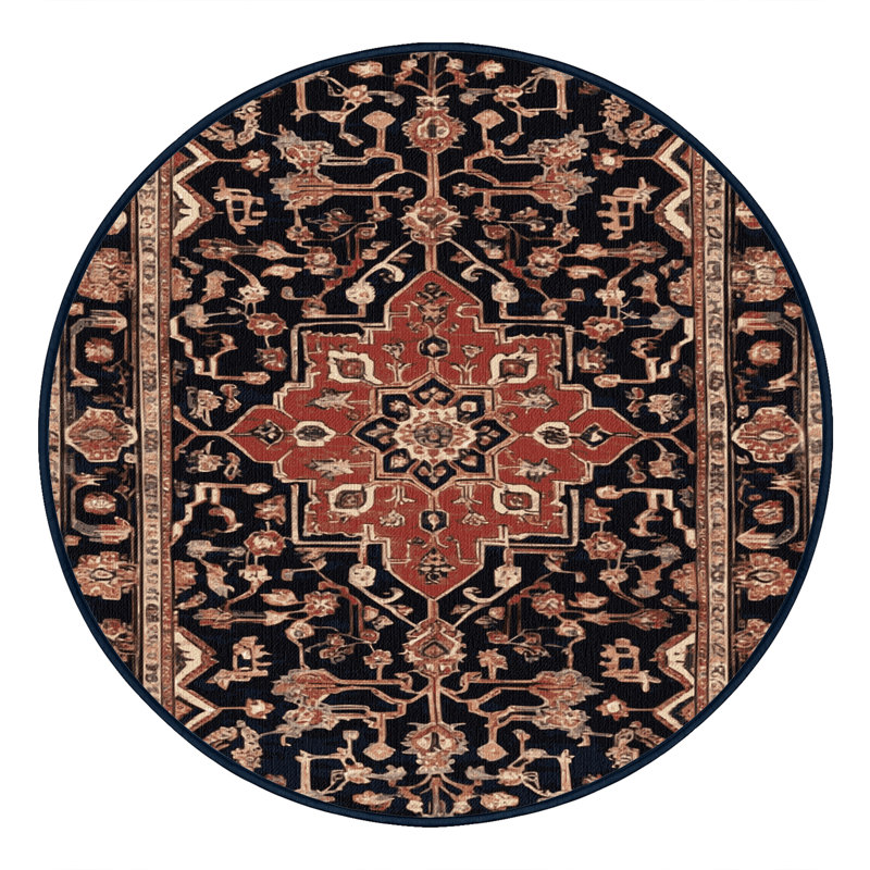 Tapis mauve lavable à la machine, Rond 3 pi