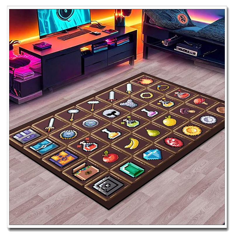 Tapis de jeu à motif d'arme antidérapant brun à motif de tapis de jeu pour garçons et garçons 60 po x 40 po