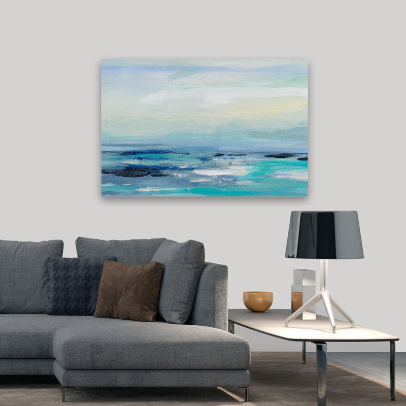 Vagues de mer côtières turquoise II, H 48 po x l 32 po