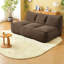 Canapé double Togo à compression, en velours côtelé marron, 135 x 99 x 66 cm, canapé moderne pour la maison-1525835391