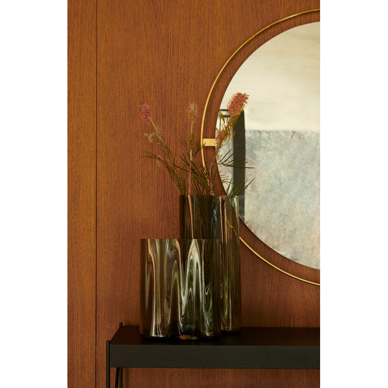 Nimbus Engineered Wood Mirror, 23.6" x 23.6", Polished Brass