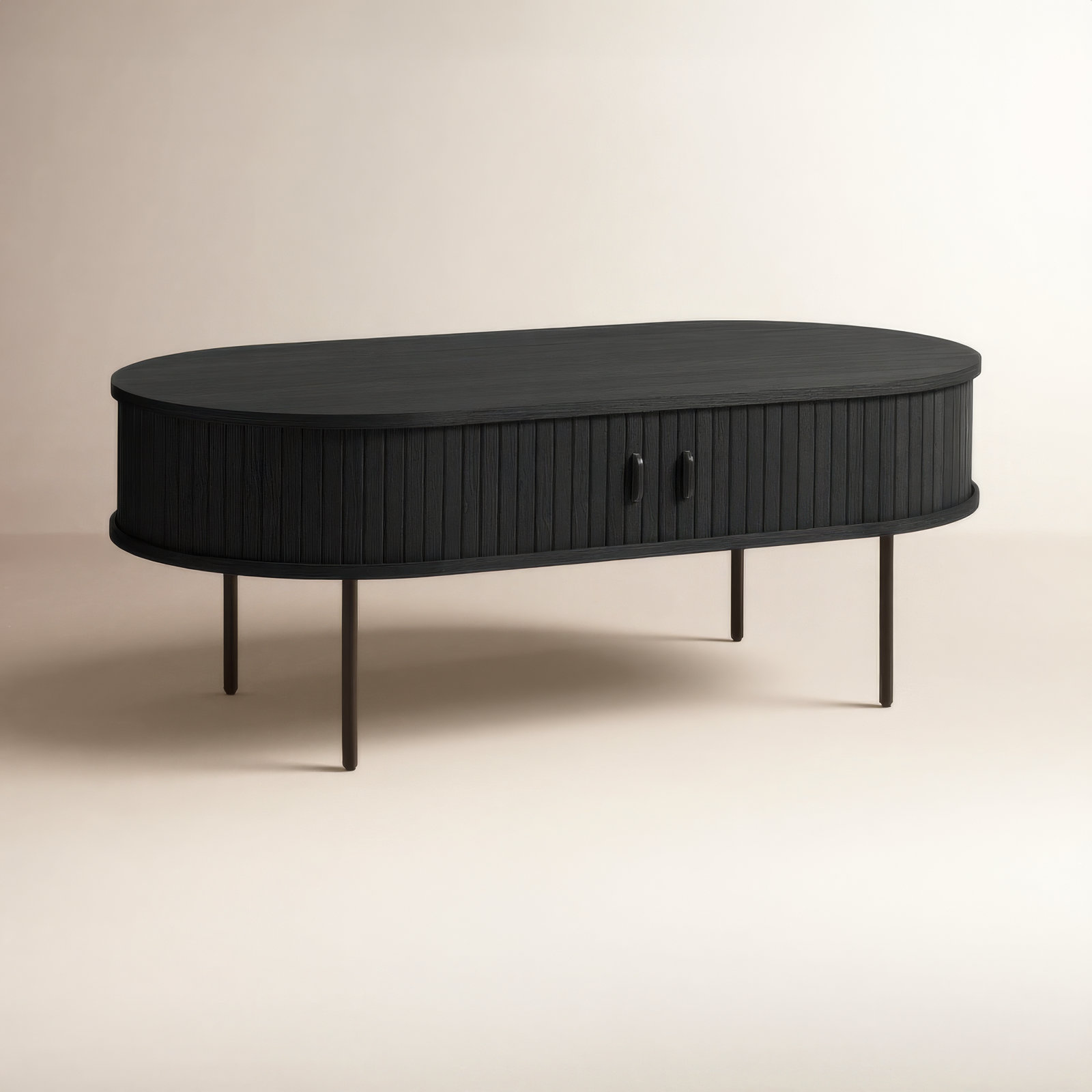 Iris 47" Oak Coffee Table, Black Oak