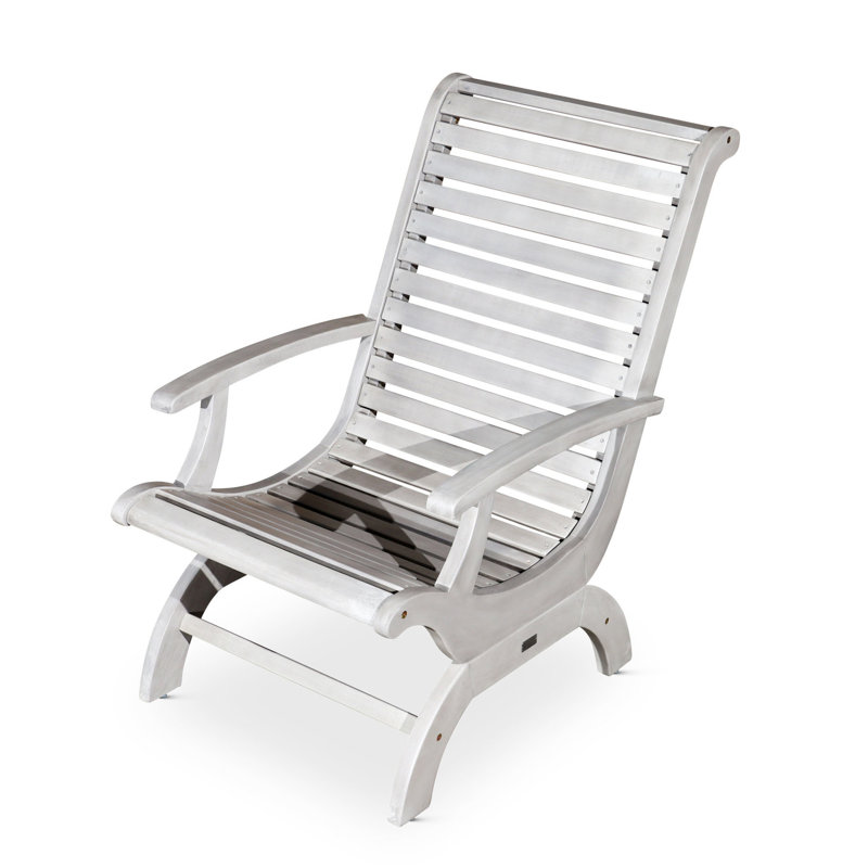 Fauteuil en eucalyptus gris argenté résistant à la pourriture
