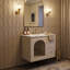 Tour de meuble-lavabo simple 24 po avec lavabo en céramique et armoire de rangement, 2 tiroirs et 1 porte à fermeture en douceur-390945251