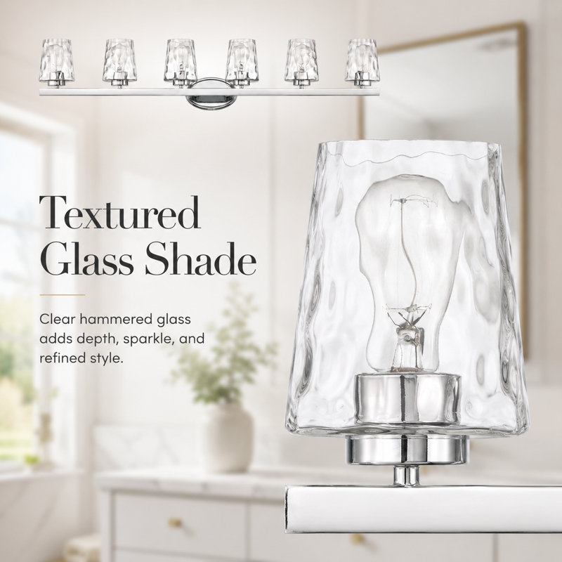 Saratoga 6 - Light Bathroom Steel Dimmable Vanity Light, Chrome