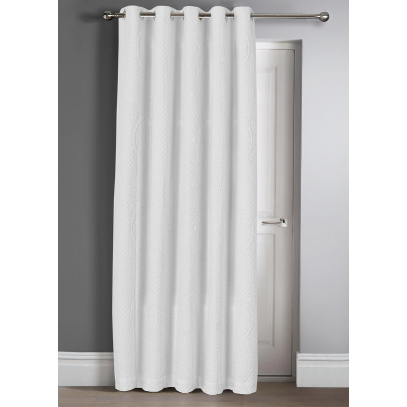 Cambi Deluxe Quilted Grandeur Pinsonic Ringtop Curtain, White, Width 46 x Drop 84 cm