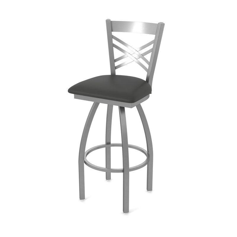 820 Catalina Swivel Stool, Vinyl-Canter Storm, Counter Stool (25" Seat Height), Stainless Steel