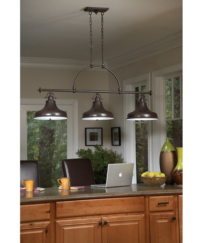 Paulin 3 - Light Kitchen Island Pendant, Palladian Bronze