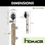 Porte en bois de pin massif X Design non assemblé avec quincaillerie d'installation en nickel brossé-72603591-72603593
