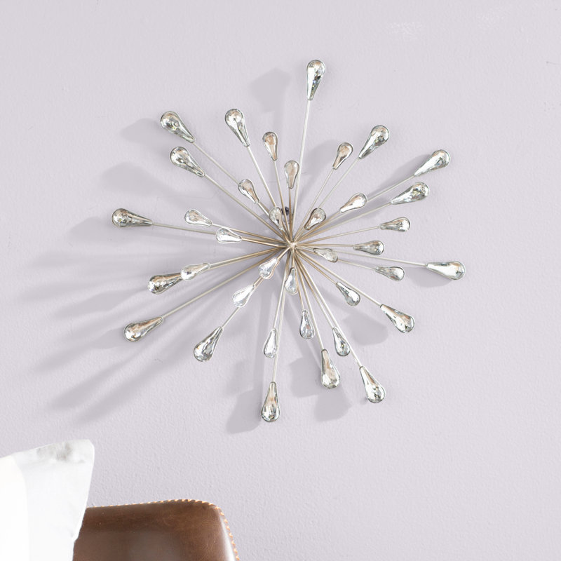 Modern Abstract Wall Decor on Metal, Silver