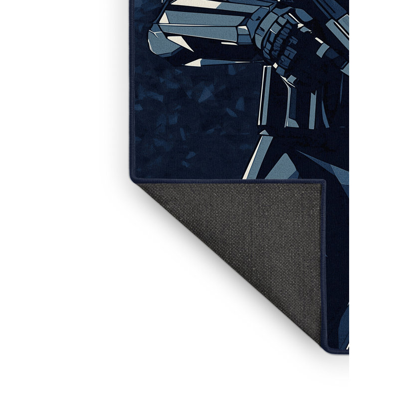 Tapis à motif géométrique gris moelleux et moelleux en tissu à poils doux Fairwinds, 6 X 9