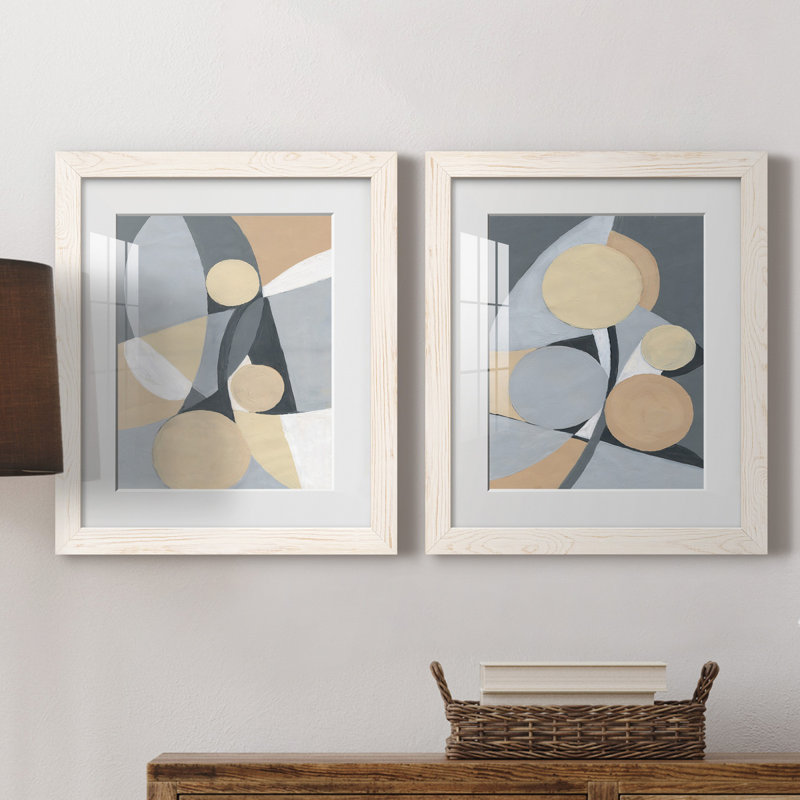 Millenium I - ensemble de 2 reproductions d'art, Papier encadré blanc, Blanc, H 20 po x l 17 po x P 1 po