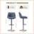 Modern Upholstered Faux Leather Swivel Adjustable Height Bar Stools Bar Stools with Footrest (Set of 4)-1248200288