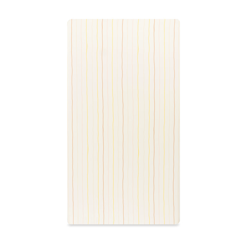 Crib Sheet in GOTS Certified Organic Brushed Cotton, Ivory with Warm Multi-Color Stripes