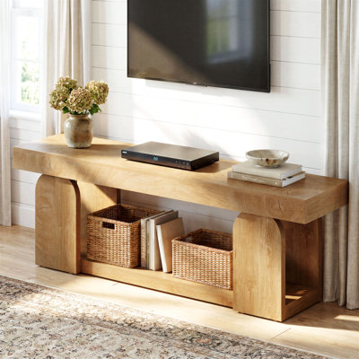 63-inch Tv Stand For 55/60/65/75-inch Tvs, Farmhouse Entertainment Center With Open Storage Shelves For Living Room, Bedroom