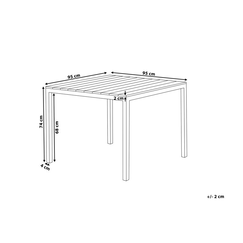 Zaina Square Metal Outdoor Dining Table , 95cm cm W 95cm cm D