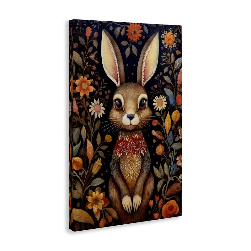Art mural sur toile de lapin Woodland, H 24 po x l 16 po