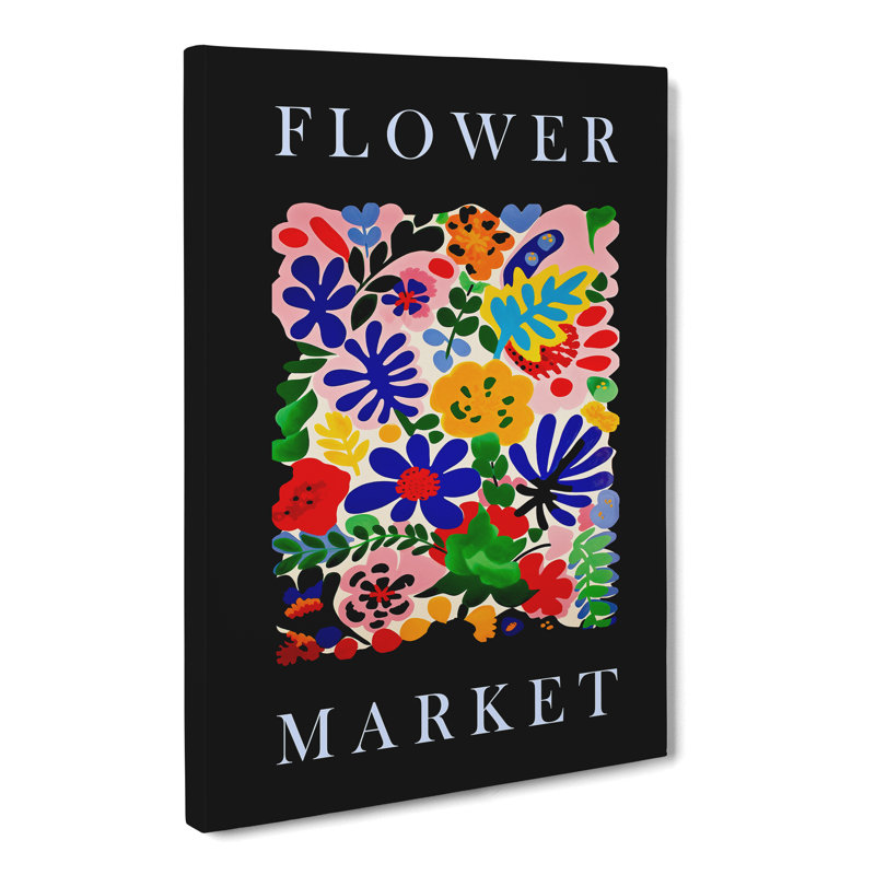 Black Collection Flower Market Exhibition No.1 - Wrapped Canvas