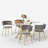 Rectangle Pedestal Dining Set with Modern Weaven Velvet Dininig Chair-1974552504-1974552507-1974552516