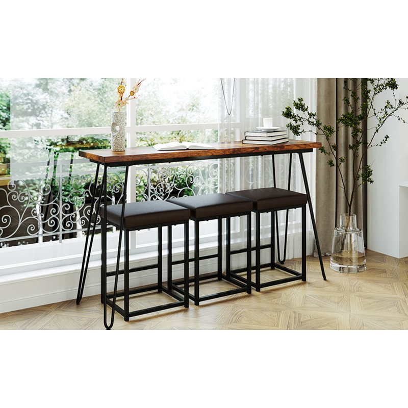 Console 3 pièces 35,42 po avec 3 tabourets