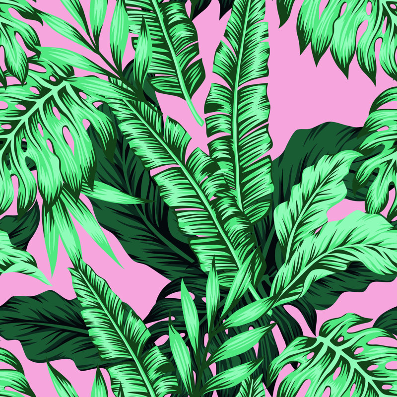 Rouleau de papier peint adhésif Barthel Exotic Leaves, L 16,67 po x l 25 po