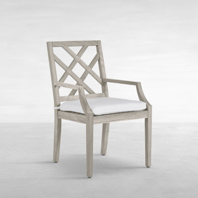 Chaise avec accoudoirs en teck Haley - Huître