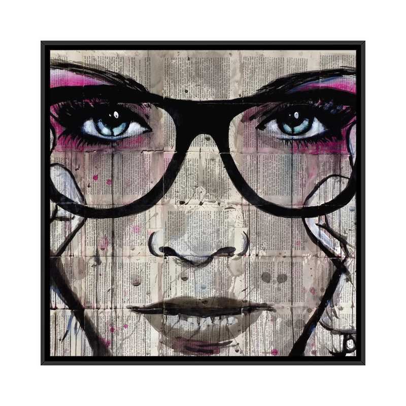 «Specs», reproduction d'art sur toile tendue, H 37 po x l 37 po x P 1,5 po, Toile avec cadre noir, Pas de tapis