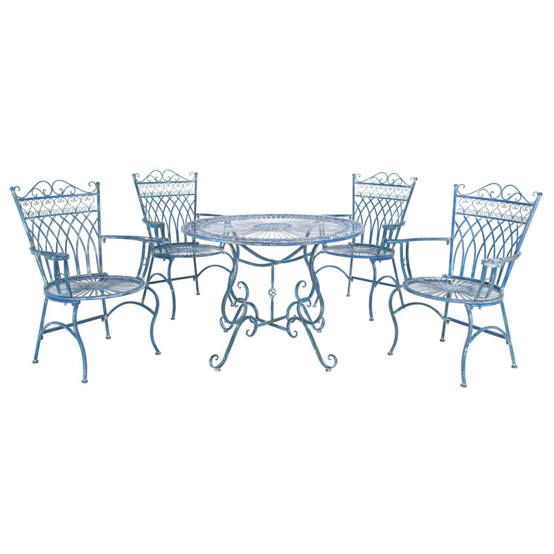 Ensemble de salle à manger Akeyra, Bleu antique