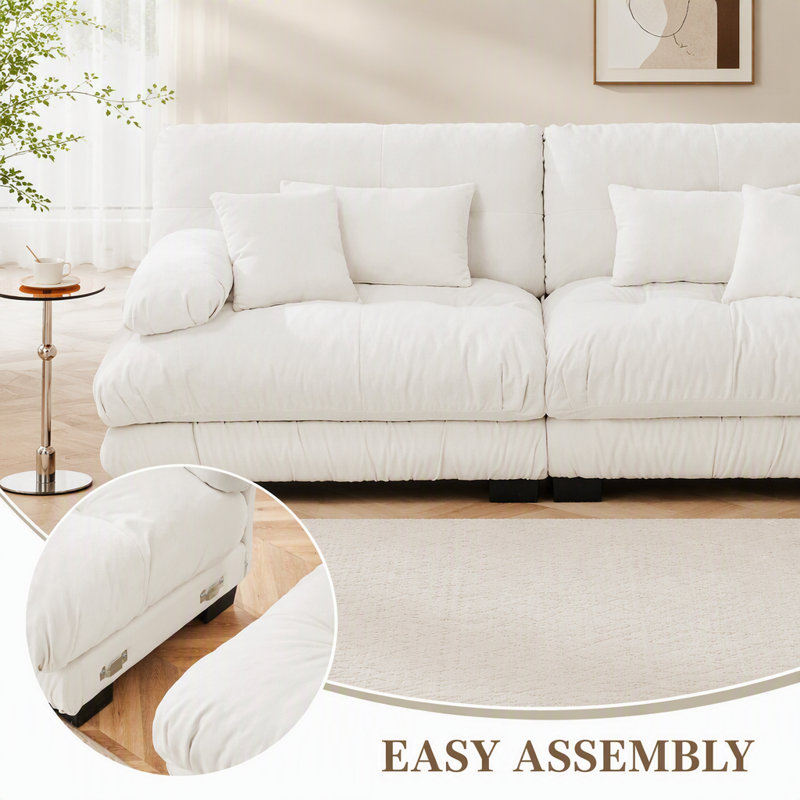 Canapé d'angle modulaire à combinaison libre, canapé en forme de U avec 2 poufs, tissu chenille pour un confort et un style ultimes