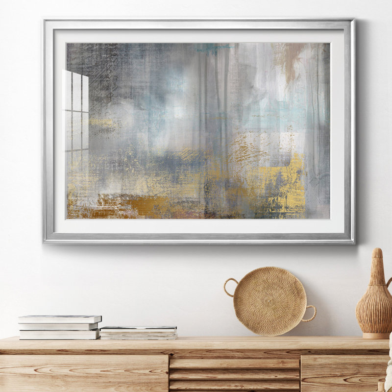 Misty Sky II Revisit - peinture encadrée, Cadre argenté, H 18,5 po x l 24,5 po x P 1,5 po