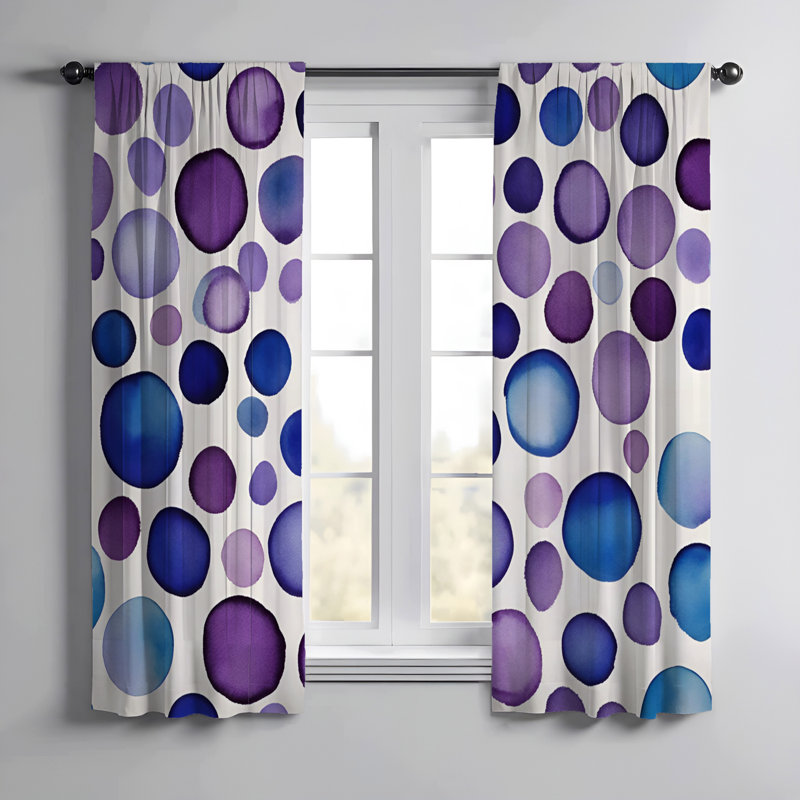 Paire de rideaux semi-transparents en polyester Sharinda, L 20 po x L 82 po