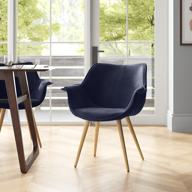 Chorlton 45cm H Velvet Upholstered Armchair, Blue
