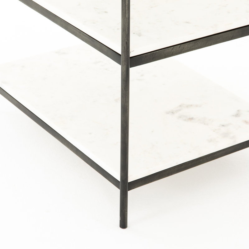 Feltault Nightstand, Hammered Gray/White