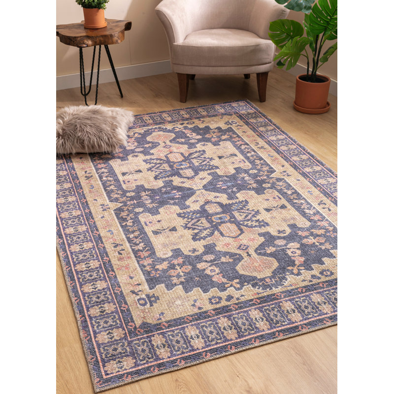 Tapis rectangulaire traditionnel, transitionnel, oriental, médaillon, à bordure, texturé