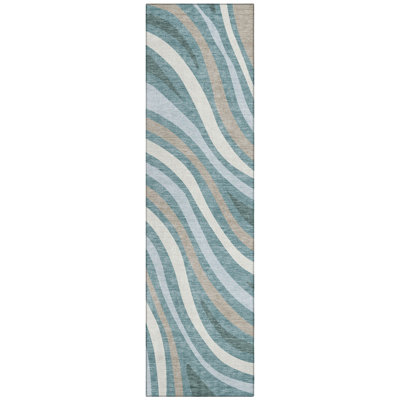 Machine Washable Indoor/Outdoor Chantille ACN2490 Stripes Rug