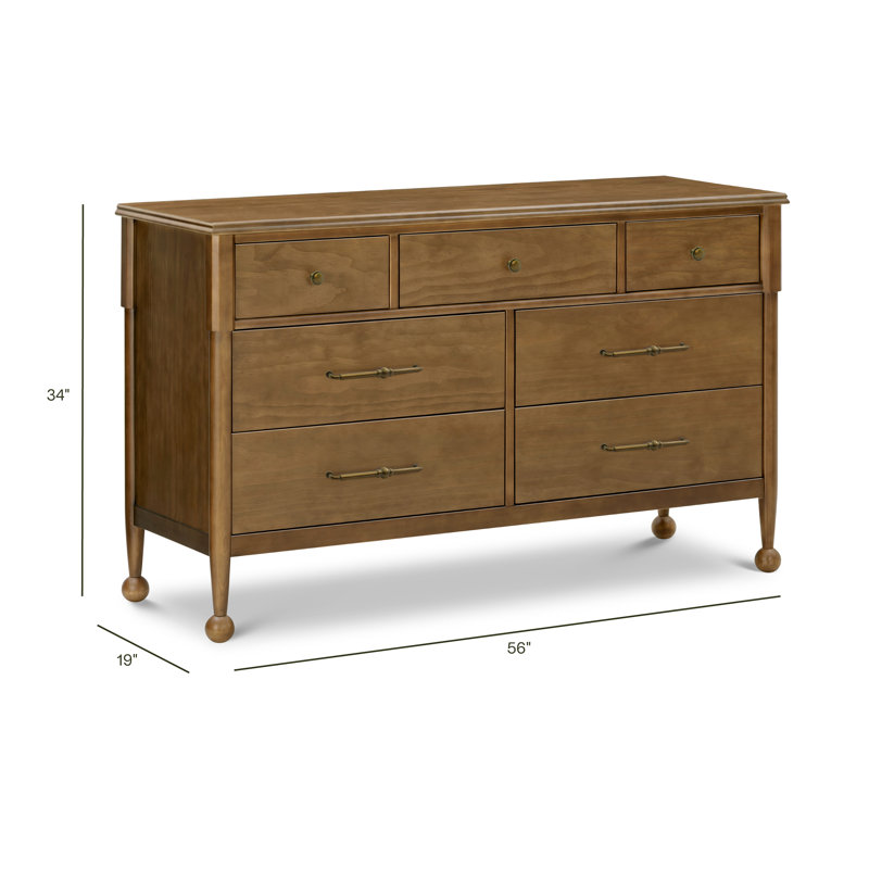 Alouette 7-Drawer Assembled Dresser, Natural Walnut