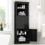 Grande armoire triangulaire noire pour toutes les pièces - 3 tiroirs, tablettes réglables, unité de rangement polyvalente avec poignées en métal chic-2003607601
