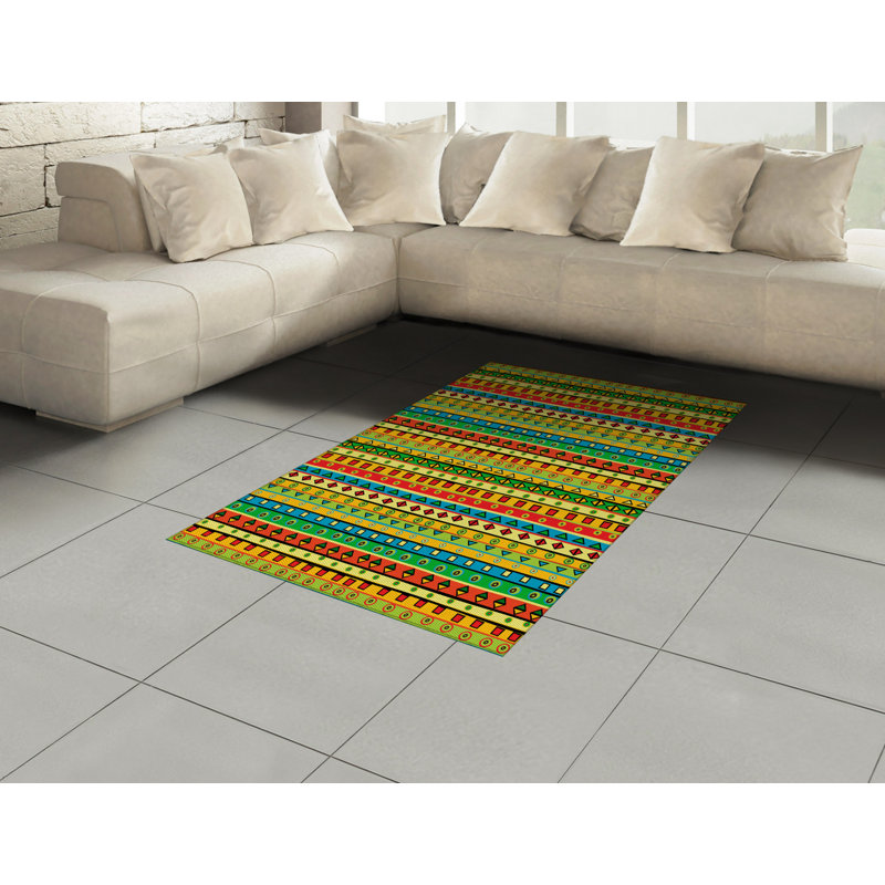 Cartoon High Density Long Fiber Poly Threads Decorative Area Rug Carpet, Rectangle 4' x 5'8"